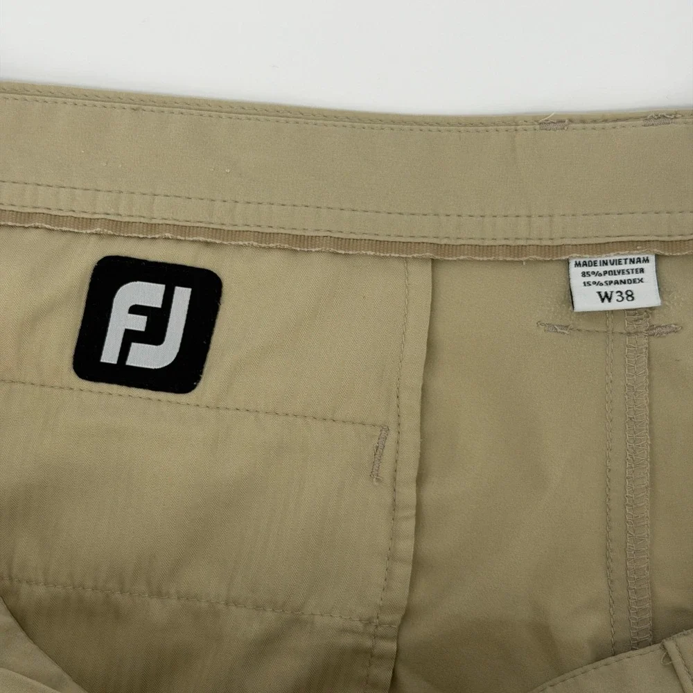FootJoy Golf Shorts Mens 38 Tan Khaki Performance Stretch Flat Front Technical